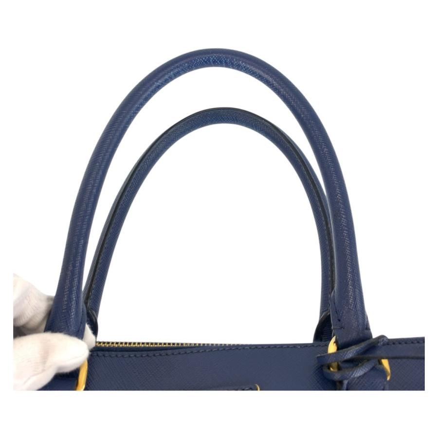 PRADA（プラダ） サフィアーノ ガレリア 三角ロゴプレート ブルー