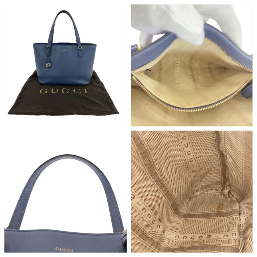 GUCCI（グッチ） 美品 インターロッキング ブルー ゴールド金具 レザー