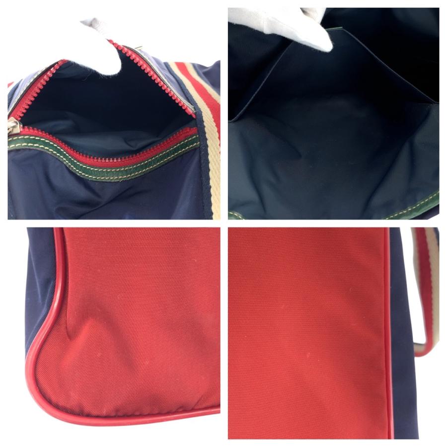 美品 GUCCI グッチ シェリーライン クレスト ネイビー レッド グリーン ナイロン 189665 トートバッグ ショルダーバッグ メンズ 503530 | GUCCI | 03