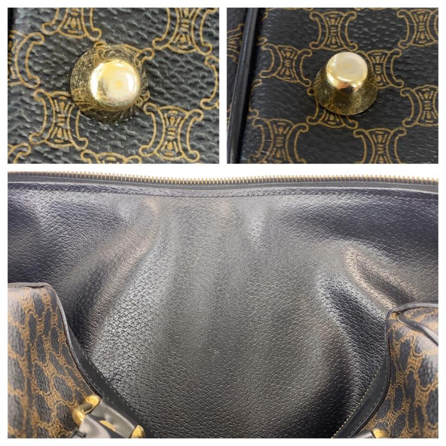 CELINE（セリーヌ） 美品 マカダム ブラウン ブラック ゴールド金具