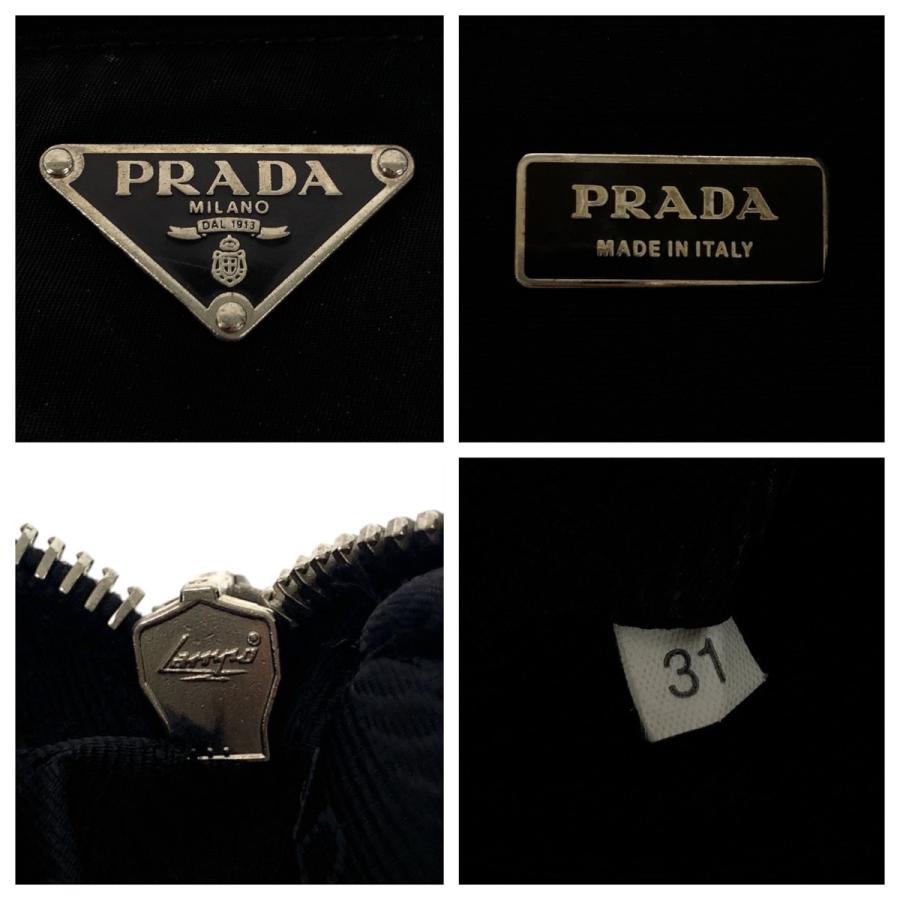 PRADA（プラダ） テスート 三角ロゴプレート ブラック 黒 シルバー金具