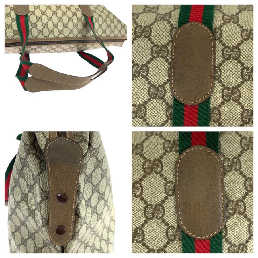 美品 GUCCI グッチ ヴィンテージ オールドグッチ シェリーライン ベージュ レッド グリーン ボストンバッグトラベルバッグ 503545 | GUCCI | 05
