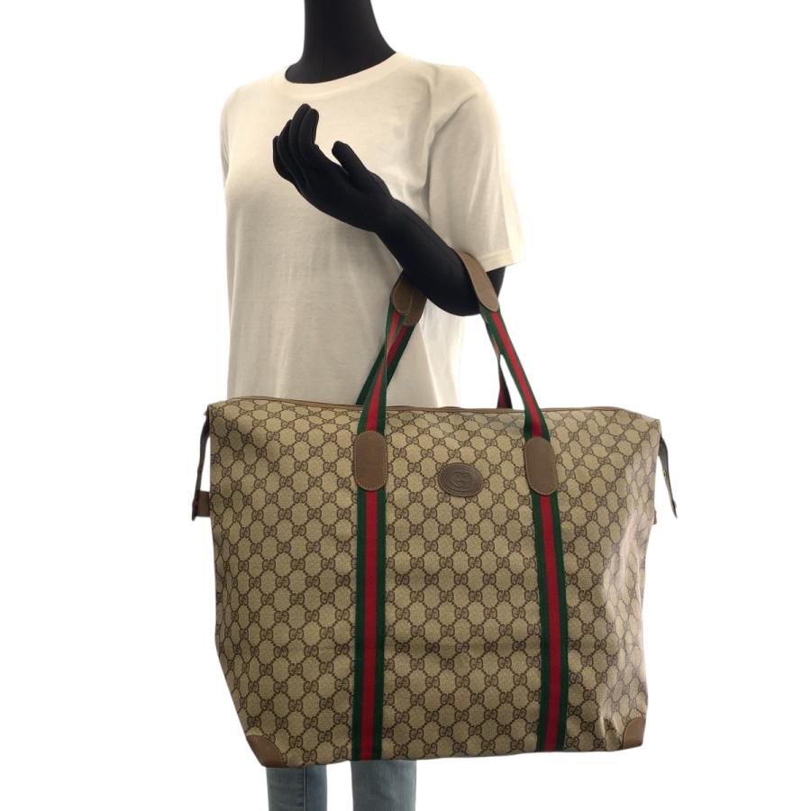 美品 GUCCI グッチ ヴィンテージ オールドグッチ シェリーライン ベージュ レッド グリーン ボストンバッグトラベルバッグ 503545 | GUCCI | 06