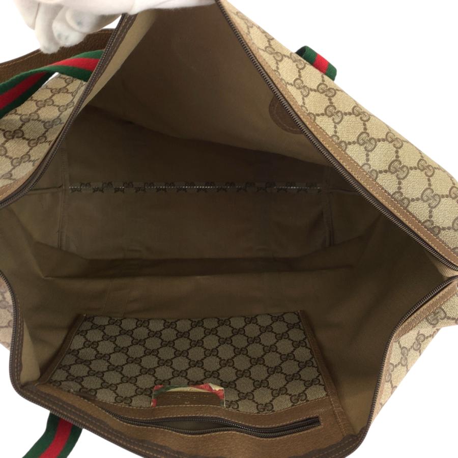 美品 GUCCI グッチ ヴィンテージ オールドグッチ シェリーライン ベージュ レッド グリーン ボストンバッグトラベルバッグ 503545 | GUCCI | 08