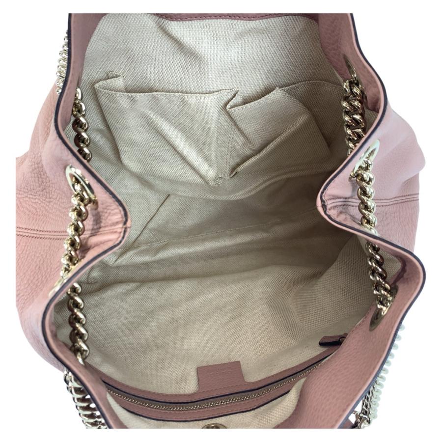 GUCCI 美品 グッチ ソーホー ピンクベージュ ゴールド金具