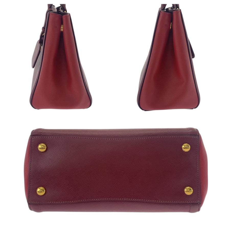 PRADA プラダ サフィアーノ 三角ロゴプレート レッド ワインレッド