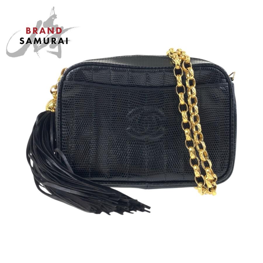 CHANEL（シャネル） 美品 ヴィンテージ ココマーク フリンジ ブラック 