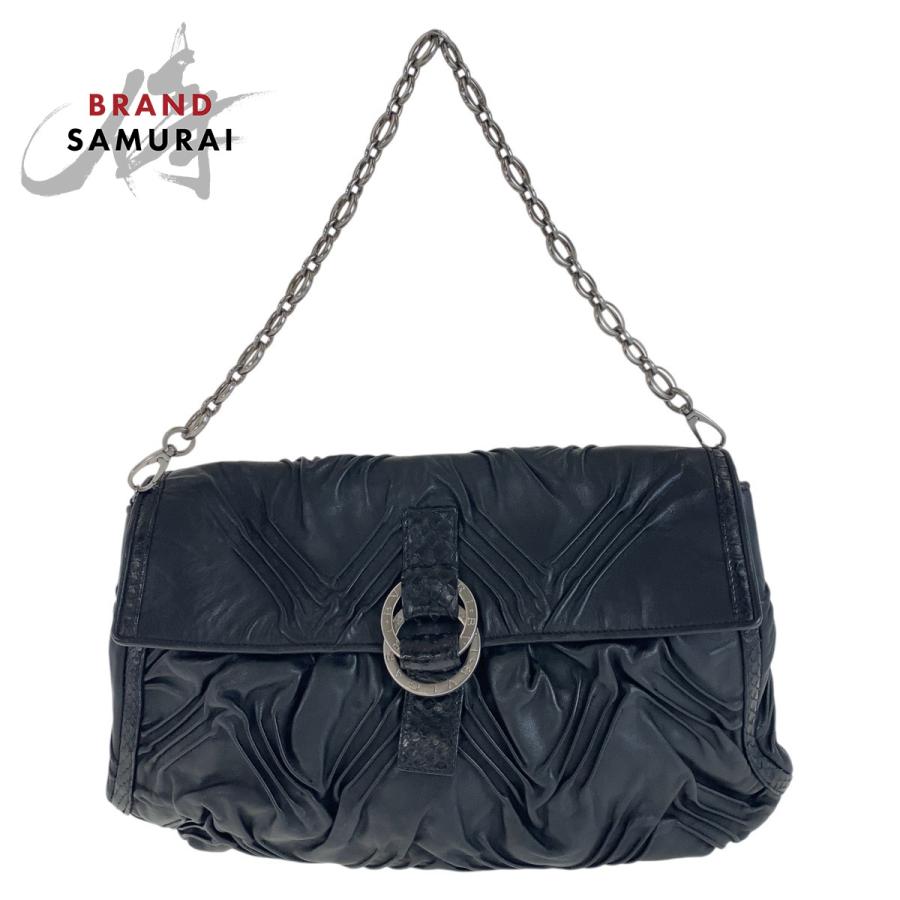 BVLGARI（ブルガリ） 美品 チャンドラ ブラック 黒 シルバー金具 