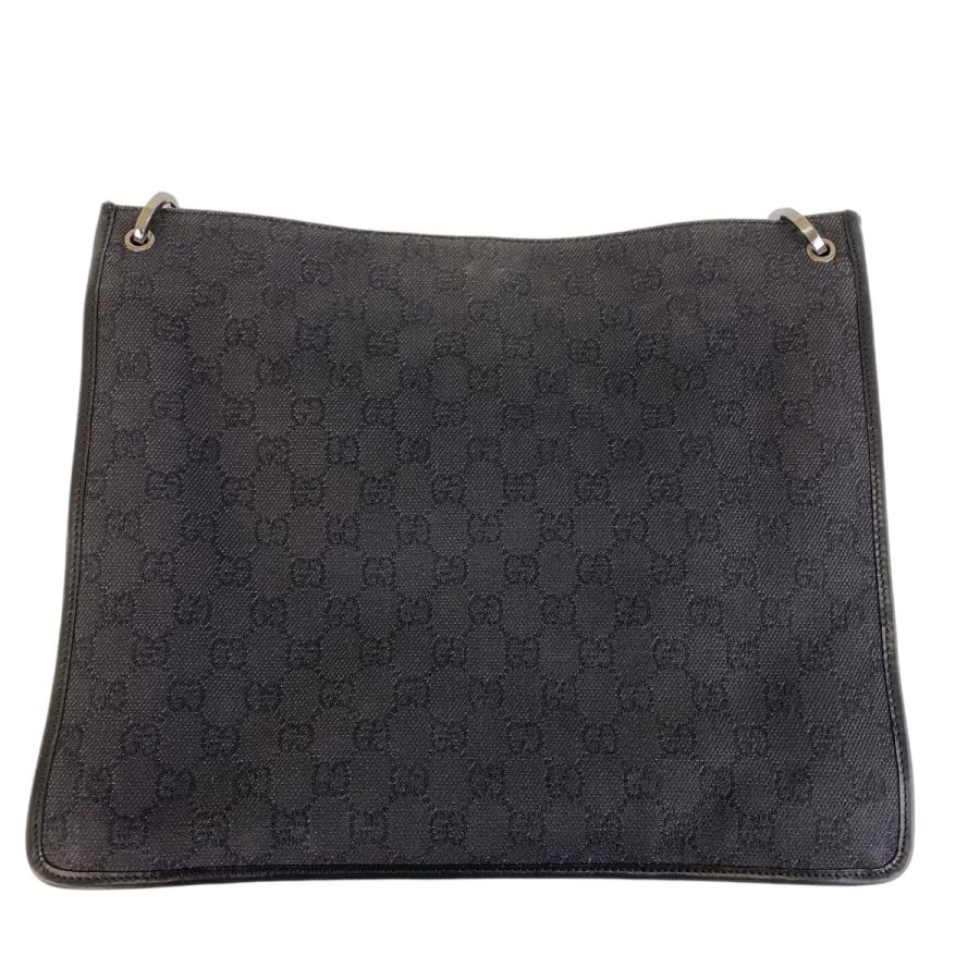GUCCI 美品 グッチ ブラック 黒 シルバー金具 GGキャンバス 90656 ショルダーバッグ メッセンジャーバッグ レディース ...
