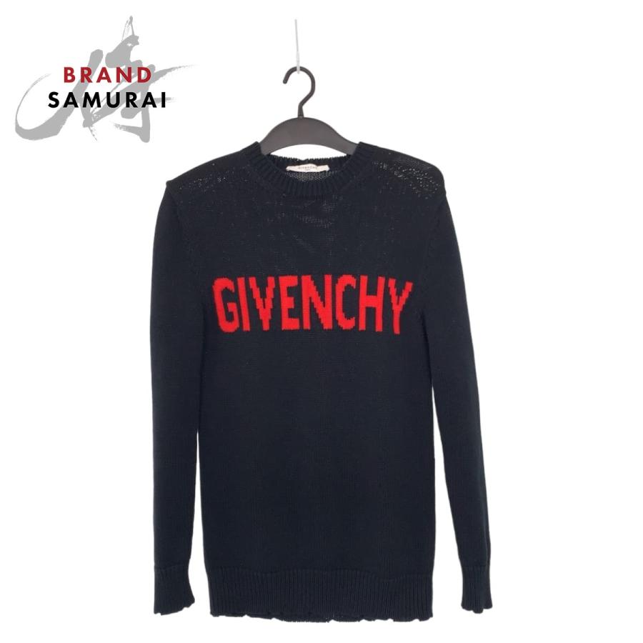 美品 Givenchy ジバンシー ロゴ サイズS ブラック 黒 ニット セーター