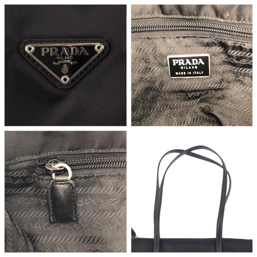 PRADA（プラダ） テスート 三角ロゴプレート ブラック 黒 シルバー金具