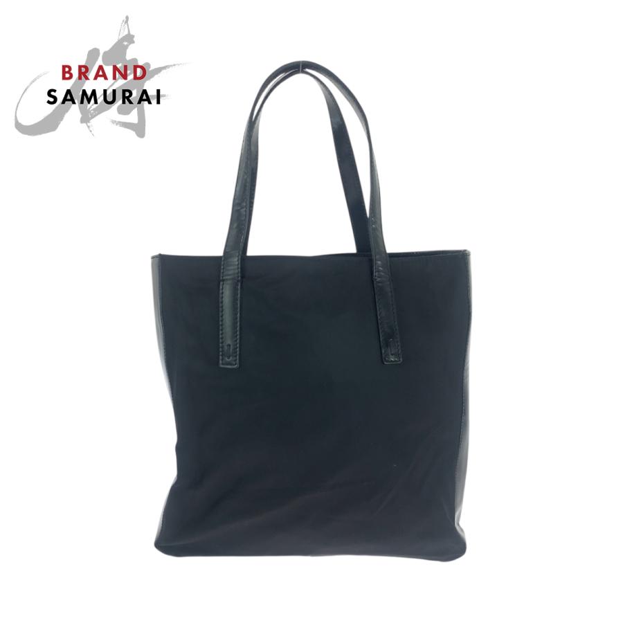 PRADA プラダ ナイロン エナメルレザー 切り替え トートバッグ 黒 ブラック PRADA プラダ ナイロン エナメルレザー 切り替え トートバッグ 黒 ブラック