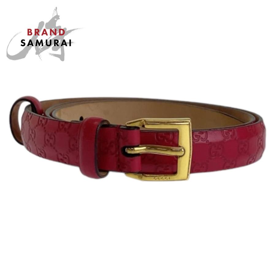 値下げ！GUCCIベルト　ピンク85センチ Authentic Gucci Pink Leather belt with interlocking GG