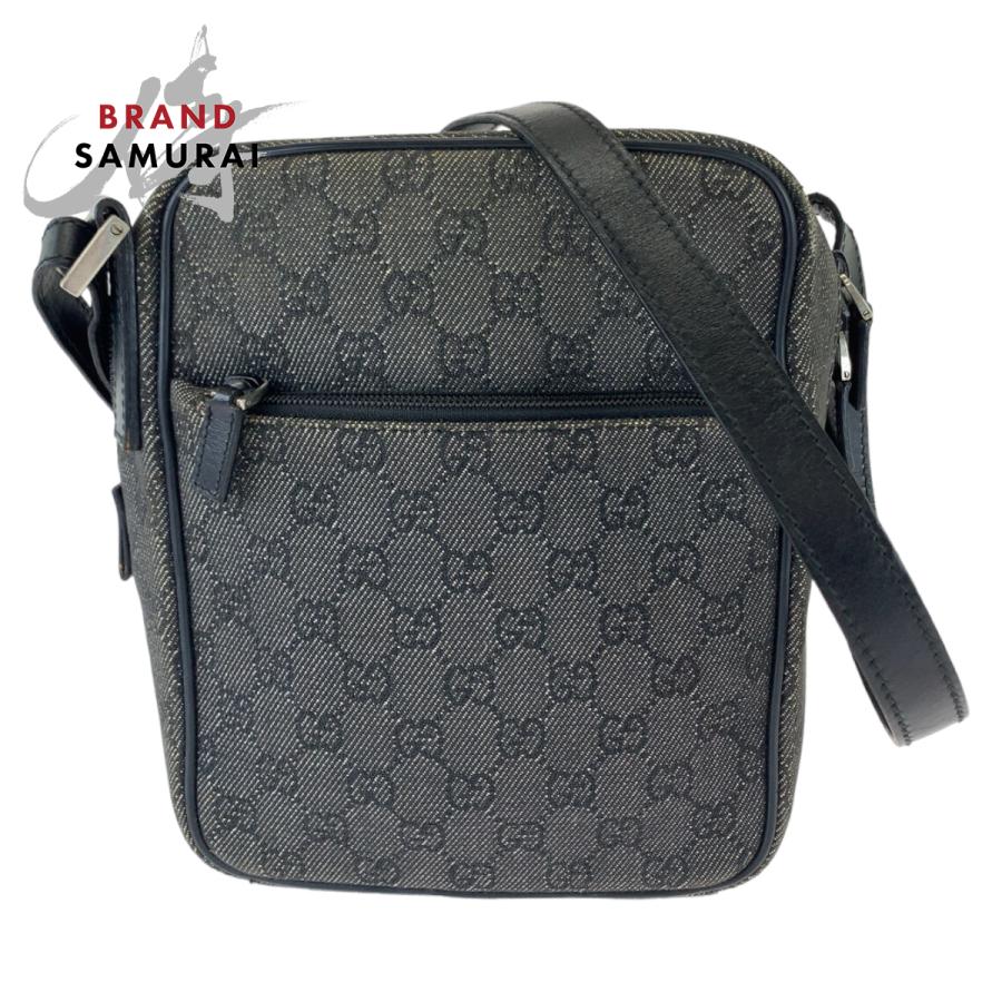 GUCCI（グッチ） グレー ブラック シルバー金具 GGキャンバス 3136