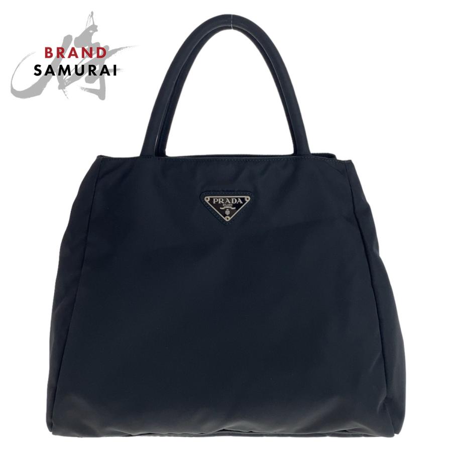 PRADA（プラダ） テスート 三角ロゴプレート ブラック 黒 シルバー金具