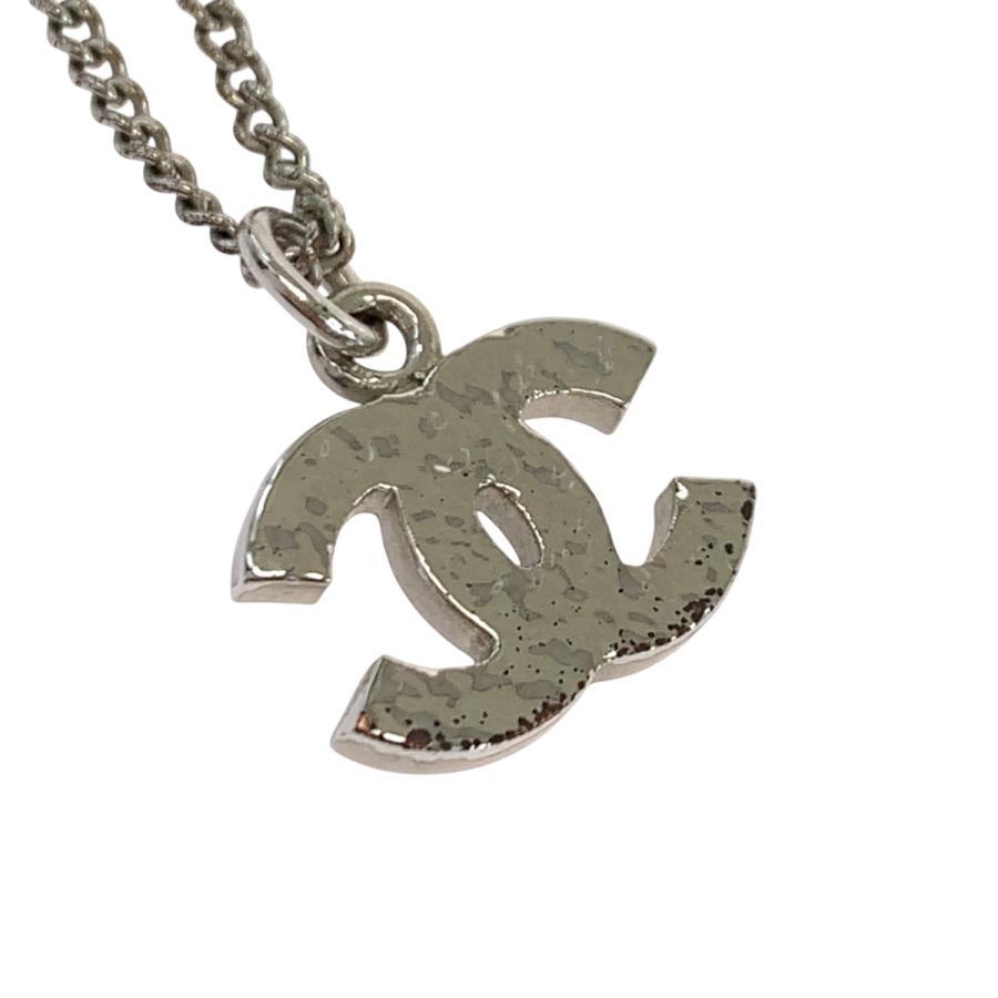 CHANEL シャネル ヴィンテージ ココマーク ラインストーン シルバー メッキ ネックレス レディース 503742_4