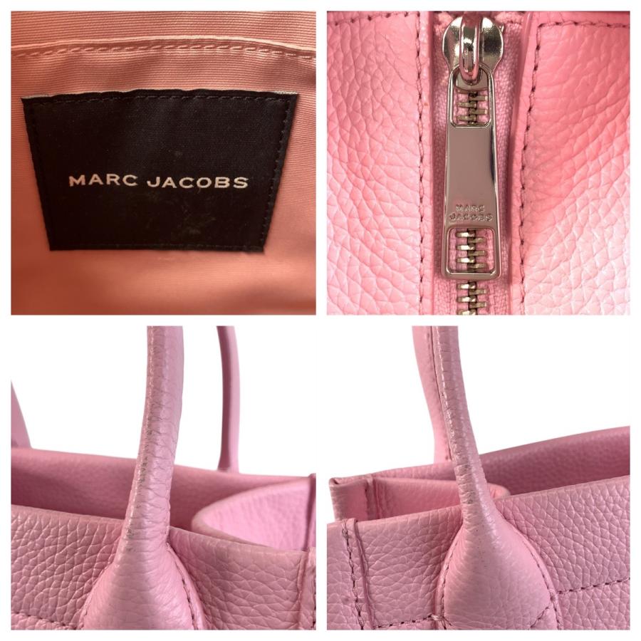 MARC JACOBS マークジェイコブス ピンク シルバー金具 レザー トート