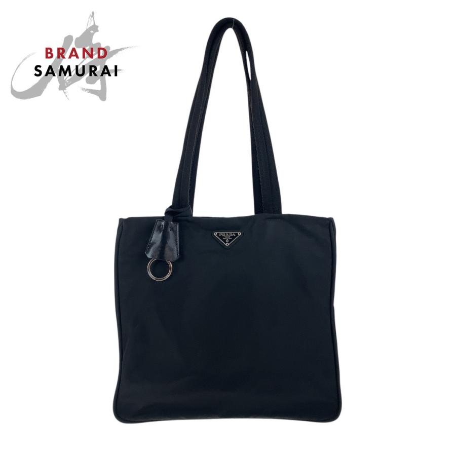 PRADA（プラダ） 美品 テスート 三角ロゴプレート ブラック 黒 