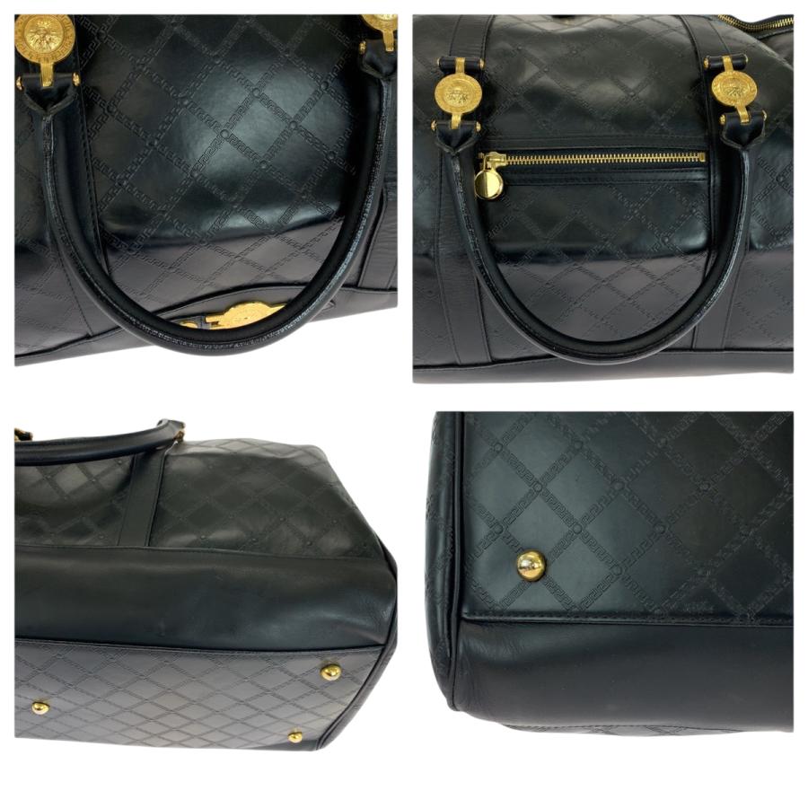 ヴェルサーチ　サンバースト　ボストンバッグ 美品 VERSACE ヴェルサーチ ヴィンテージ サンバースト ブラック 黒