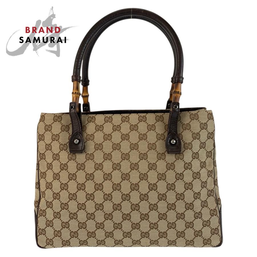 GUCCI トートバッグ ベージュ ブラウン GUCCI（グッチ） 美品 バンブー ベージュ ブラウン シルバー金具 GG