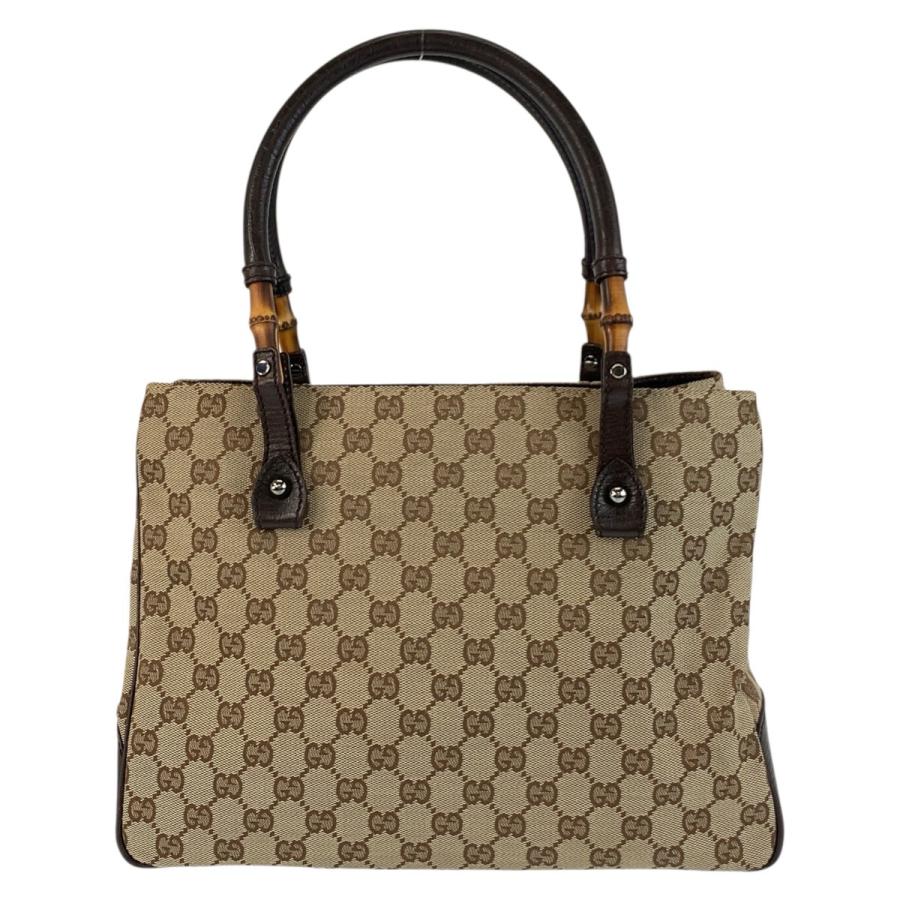 GUCCI（グッチ） 美品 バンブー ベージュ ブラウン シルバー金具 GG 