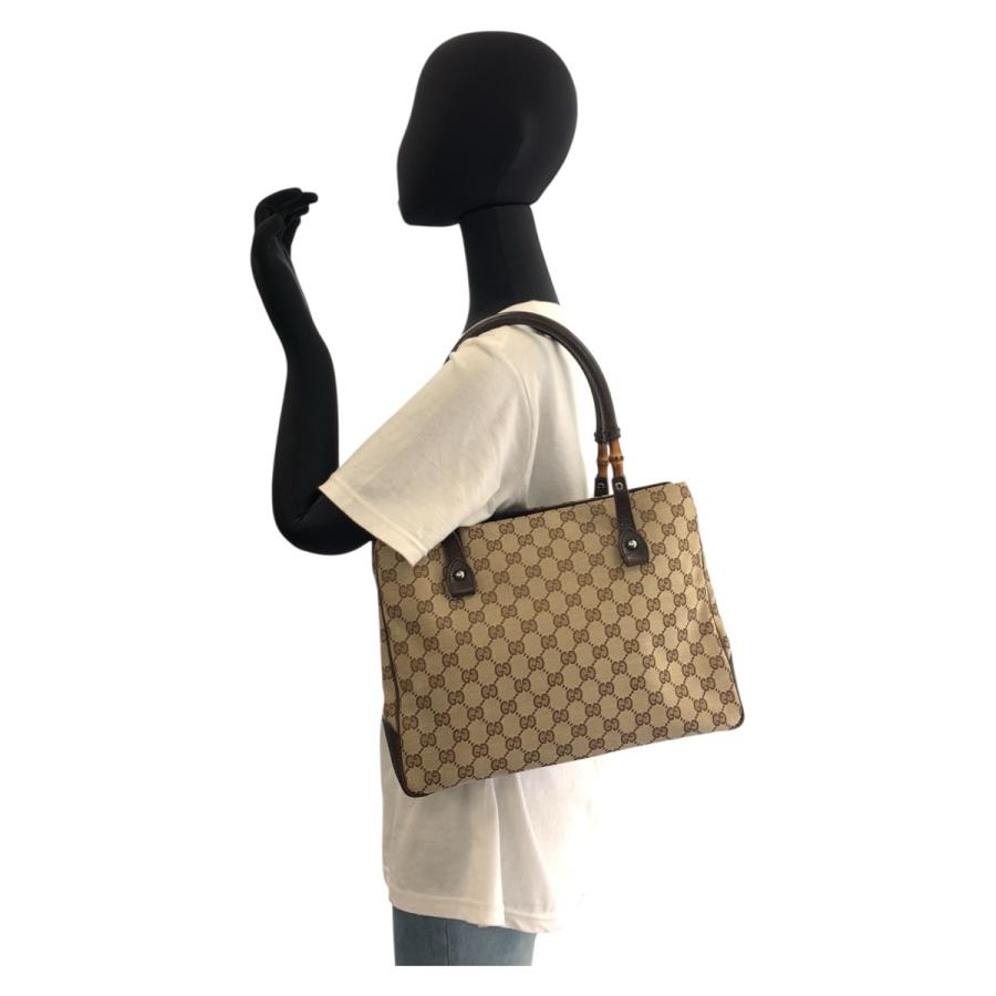 GUCCI（グッチ） 美品 バンブー ベージュ ブラウン シルバー金具 GG 