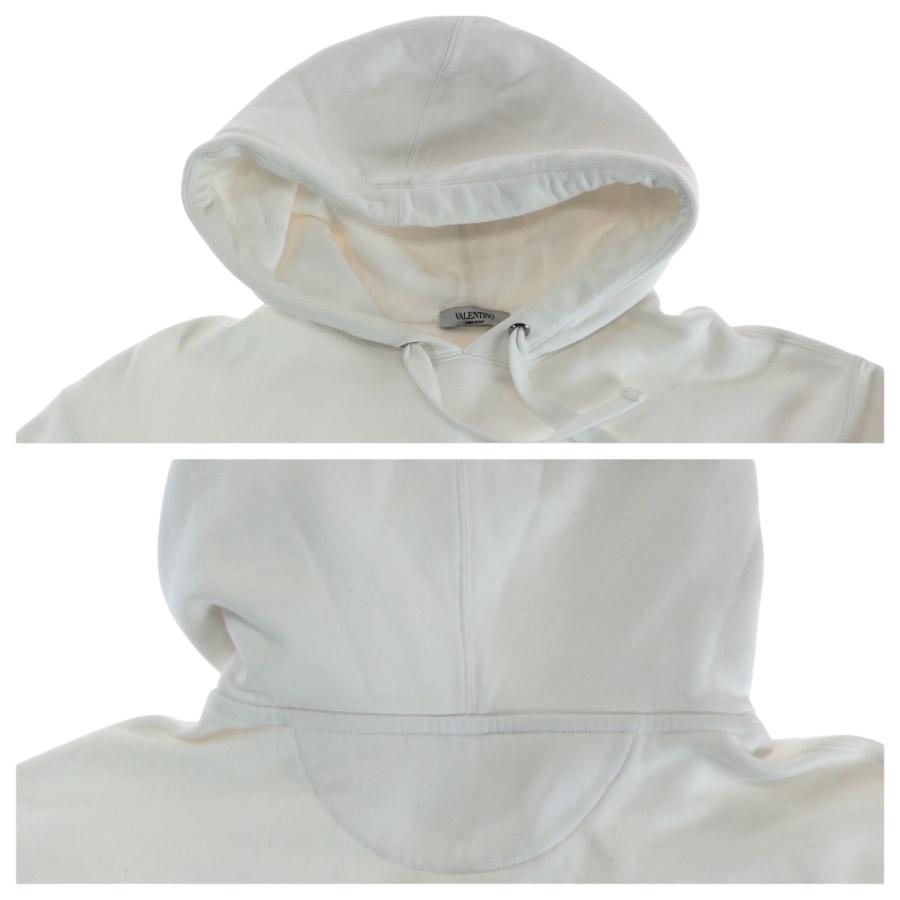 VALENTINO - 美品 VALENTINO ヴァレンティノ VLTN ロゴ サイズXS ホワイト レッド コットン WV3MF14F3TV パーカー フーディ レディース 503831 【中古】 VALENTINO（ヴァレンティノ） 美品 VLTN ロゴ サイズXS ホワイト