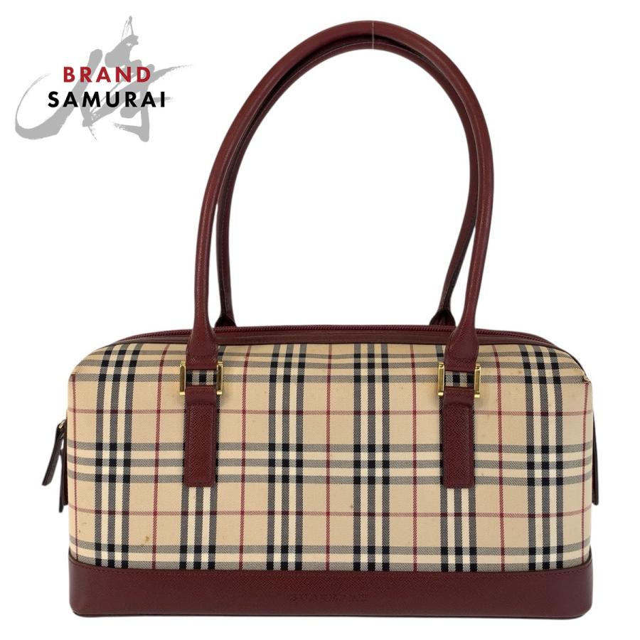 BURBERRY バーバリー チェック柄 ベージュ ボルドー ゴールド