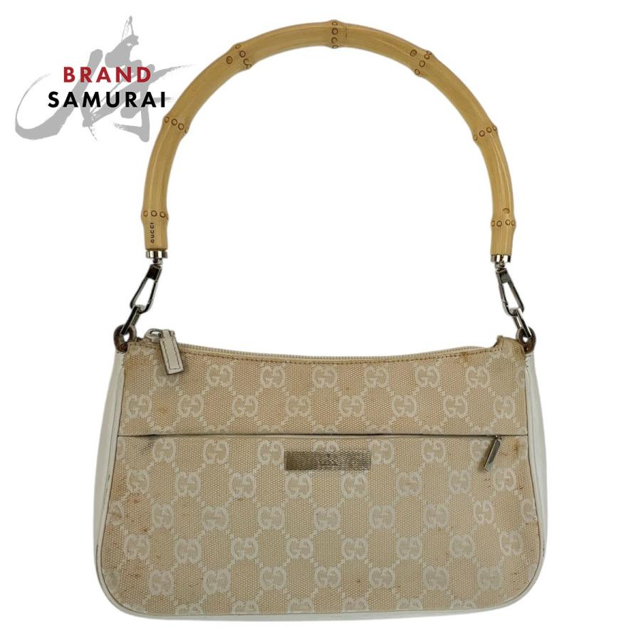 GUCCI（グッチ） バンブー ホワイト ベージュ GGキャンバス 001 3870