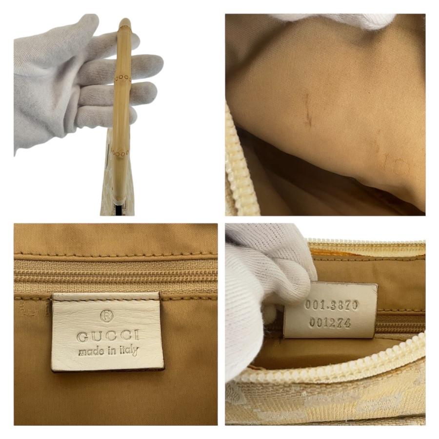 GUCCI（グッチ） バンブー ホワイト ベージュ GGキャンバス 001 3870