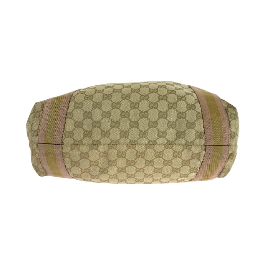【美品】GUCCI シェリーラインGGキャンバス ショルダーバッグゴールドピンク GUCCI グッチ シェリーライン ベージュ ゴールド ピンク GGキャンバス