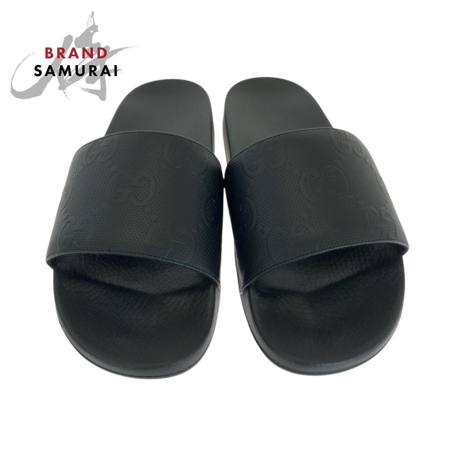 GUCCI ラバーメンズスライドサンダル GUCCI 新品未使用 グッチ スライドサンダル サイズ9 ブラック