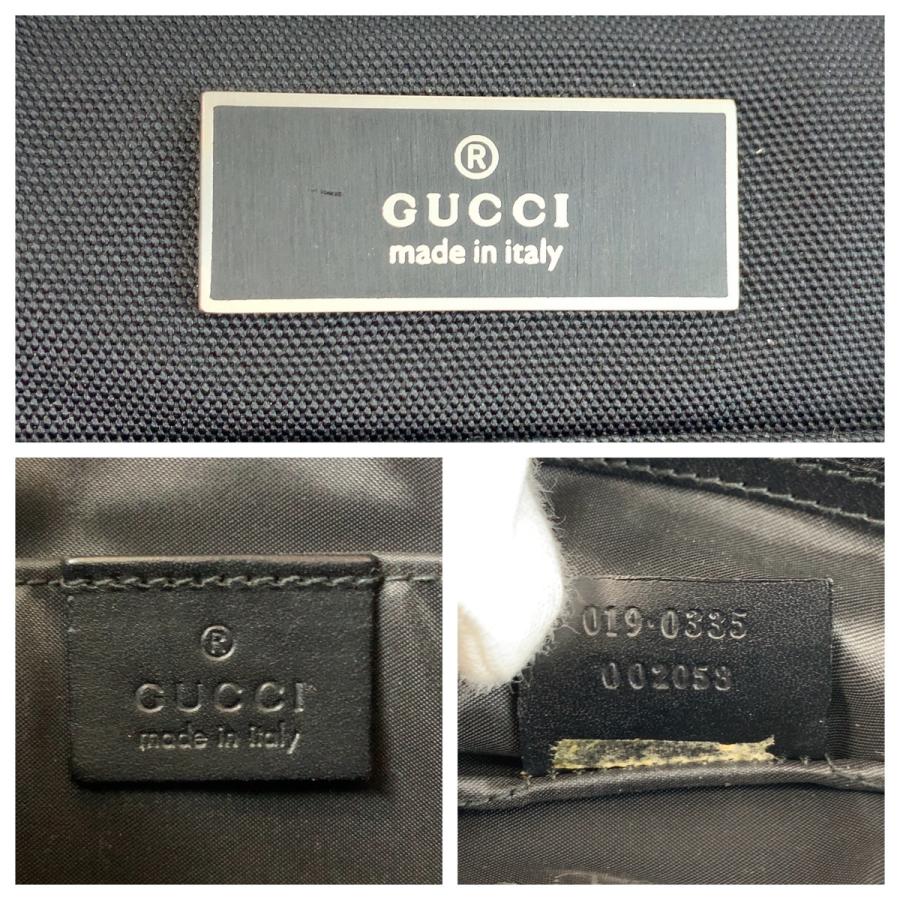 GUCCI（グッチ） ブラック 黒 シルバー金具 ナイロン/レザー 019 0335