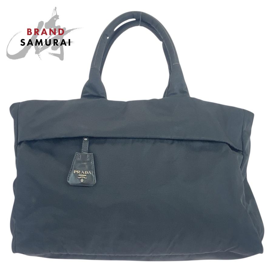 PRADA（プラダ） テスート 三角ロゴプレート ブラック 黒 シルバー金具