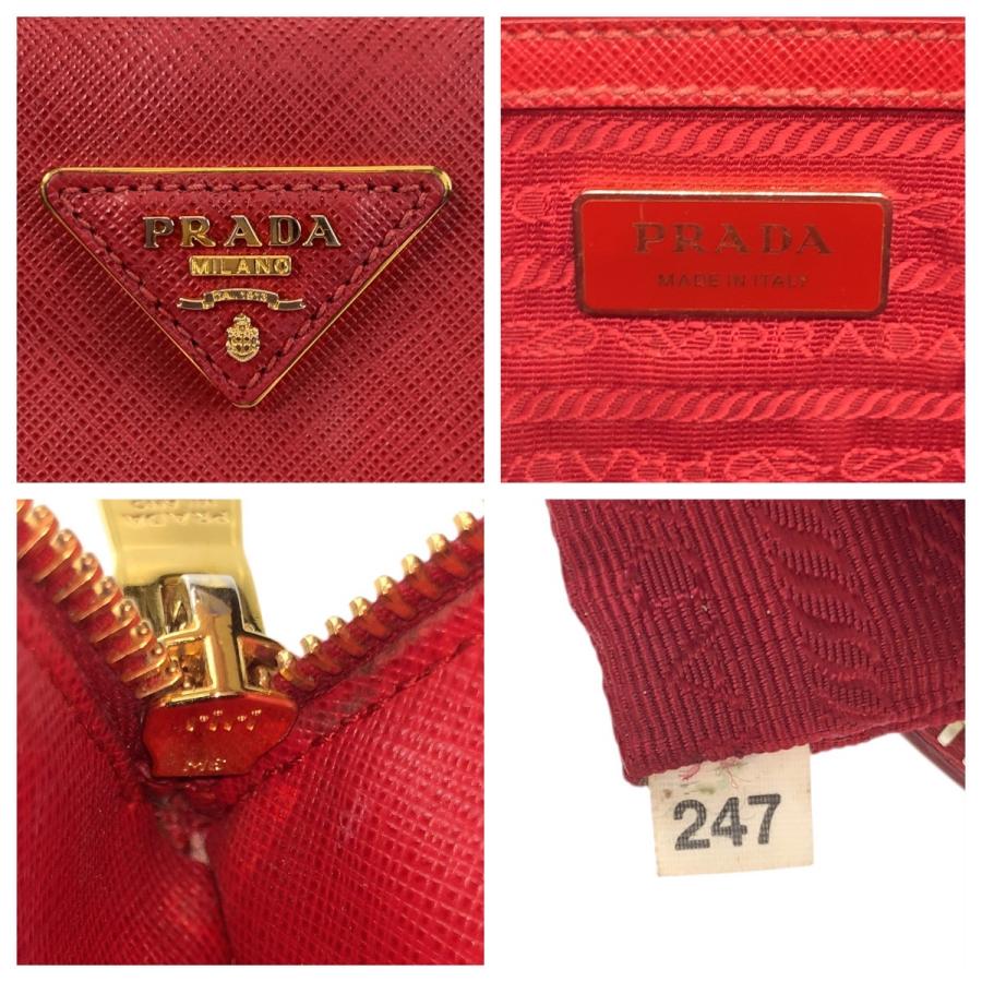 PRADA（プラダ） サフィアーノ ガレリア レッド ゴールド金具 レザー
