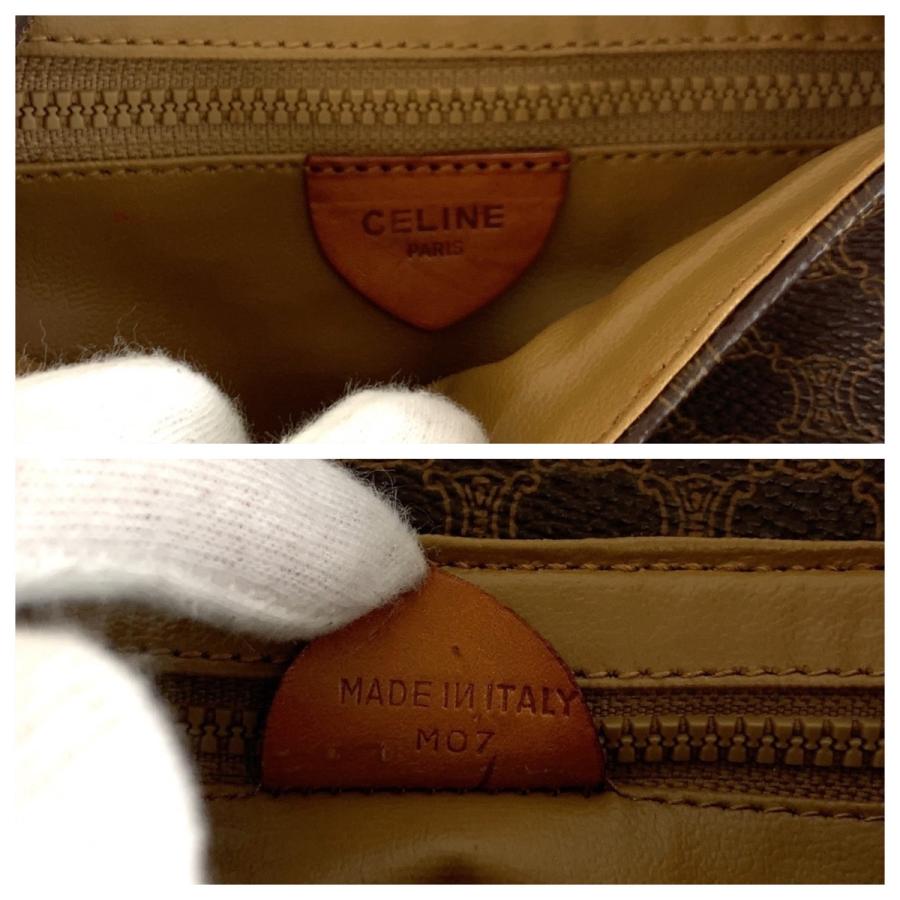 CELINE（セリーヌ） 美品 ヴィンテージ マカダム ブラウン ゴールド