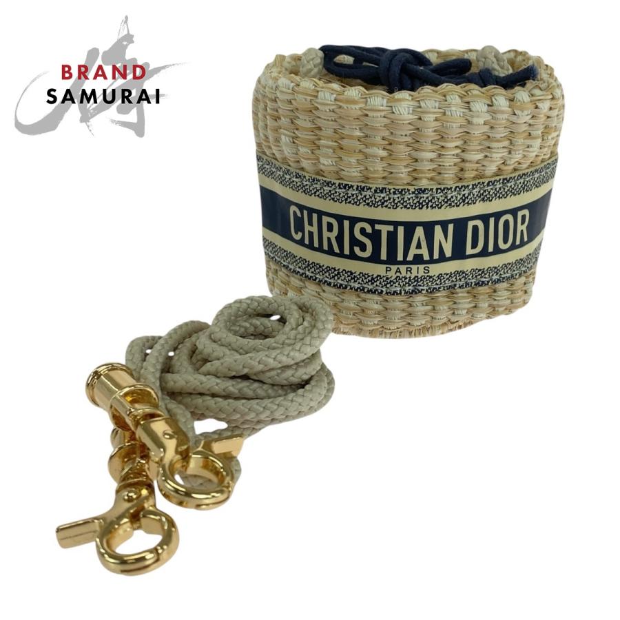 新品未使用 Dior ディオール ノベルティ ベージュ ネイビー ストロー