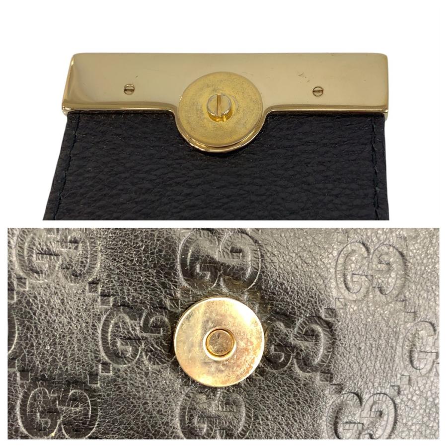 GUCCI（グッチ） 美品 グッチシマ ブラック 黒 ゴールド金具 レザー