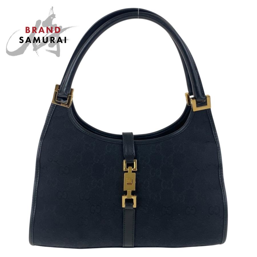 【美品】GUCCI ボディバッグ GG キャンバス レザー ジャッキー ブラック GUCCI グッチ ジャッキー ショルダーバッグ GGキャンバス