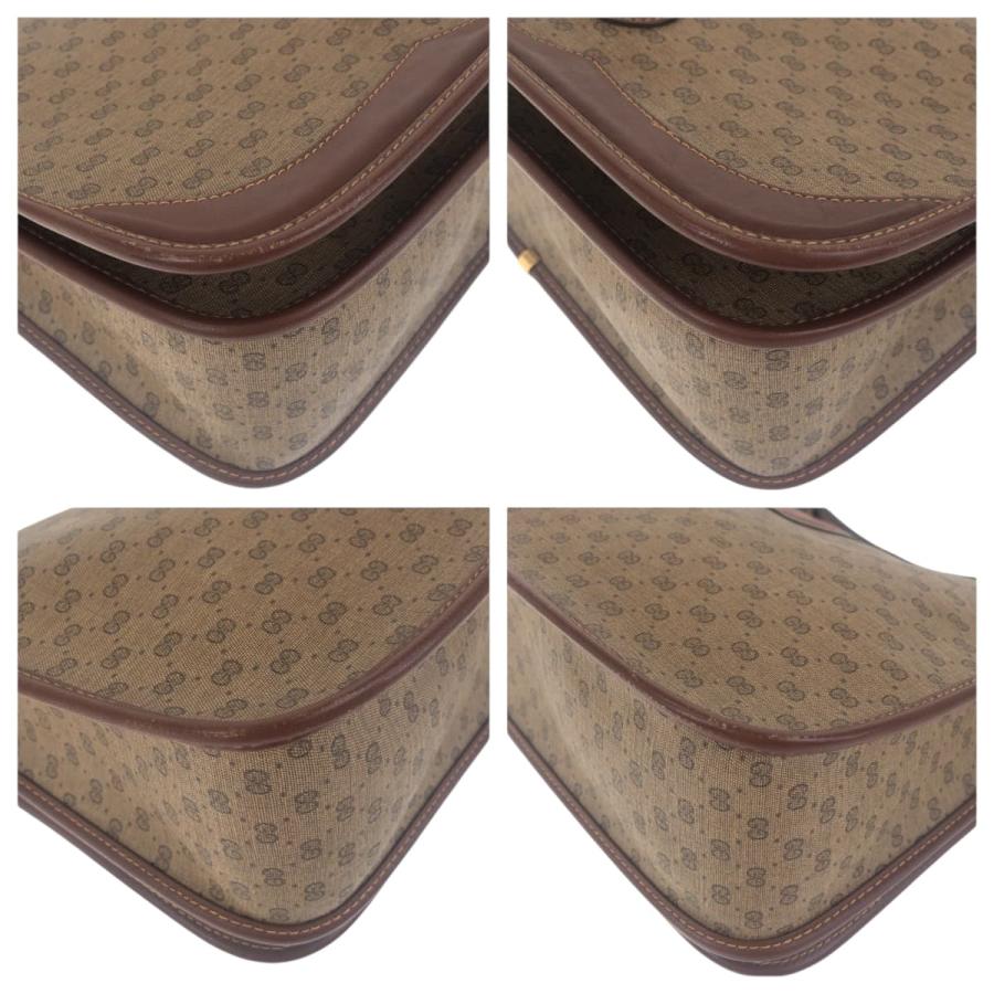 美品 GUCCI グッチ オールドグッチ シェリーライン ブラウン ゴールド金具 レザー 001 103 0551 ショルダーバッグ ポシェット 504090