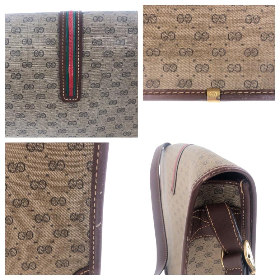 美品 GUCCI グッチ オールドグッチ シェリーライン ブラウン ゴールド金具 レザー 001 103 0551 ショルダーバッグ ポシェット 504090