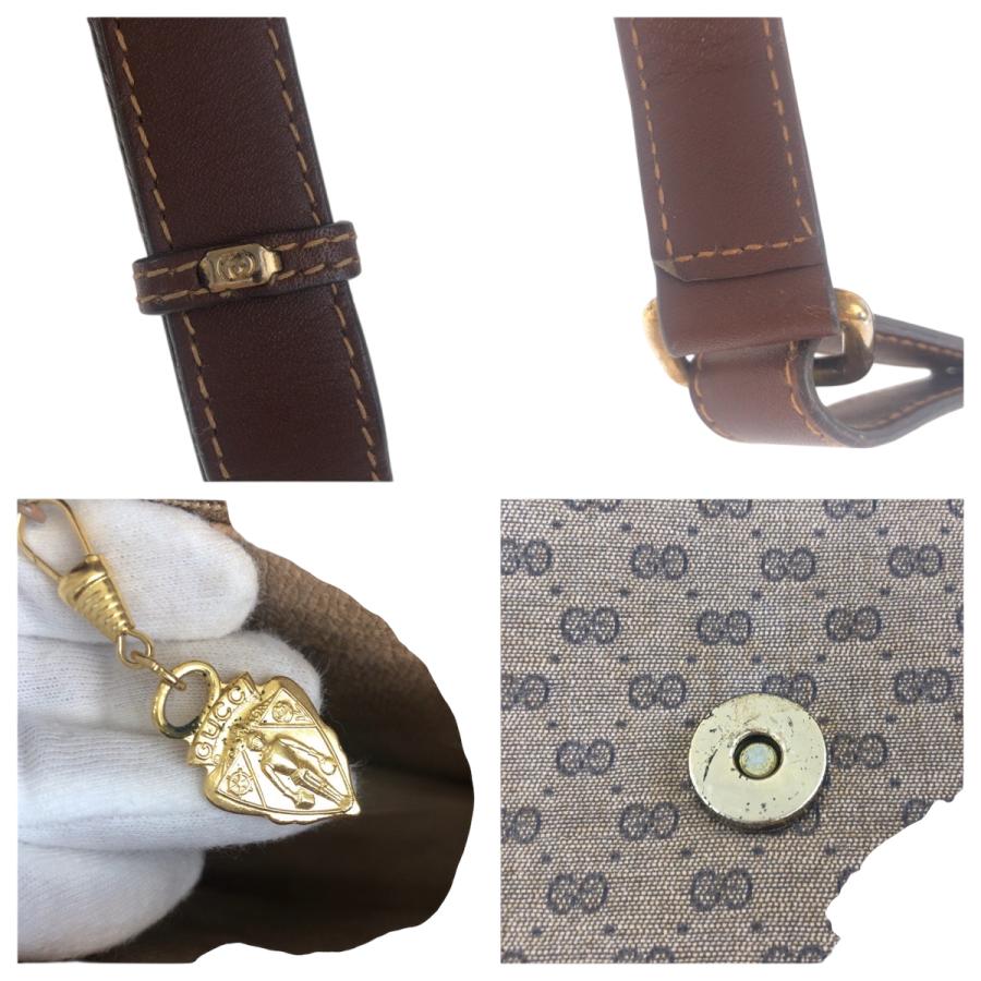 美品 GUCCI グッチ オールドグッチ シェリーライン ブラウン ゴールド金具 レザー 001 103 0551 ショルダーバッグ ポシェット 504090