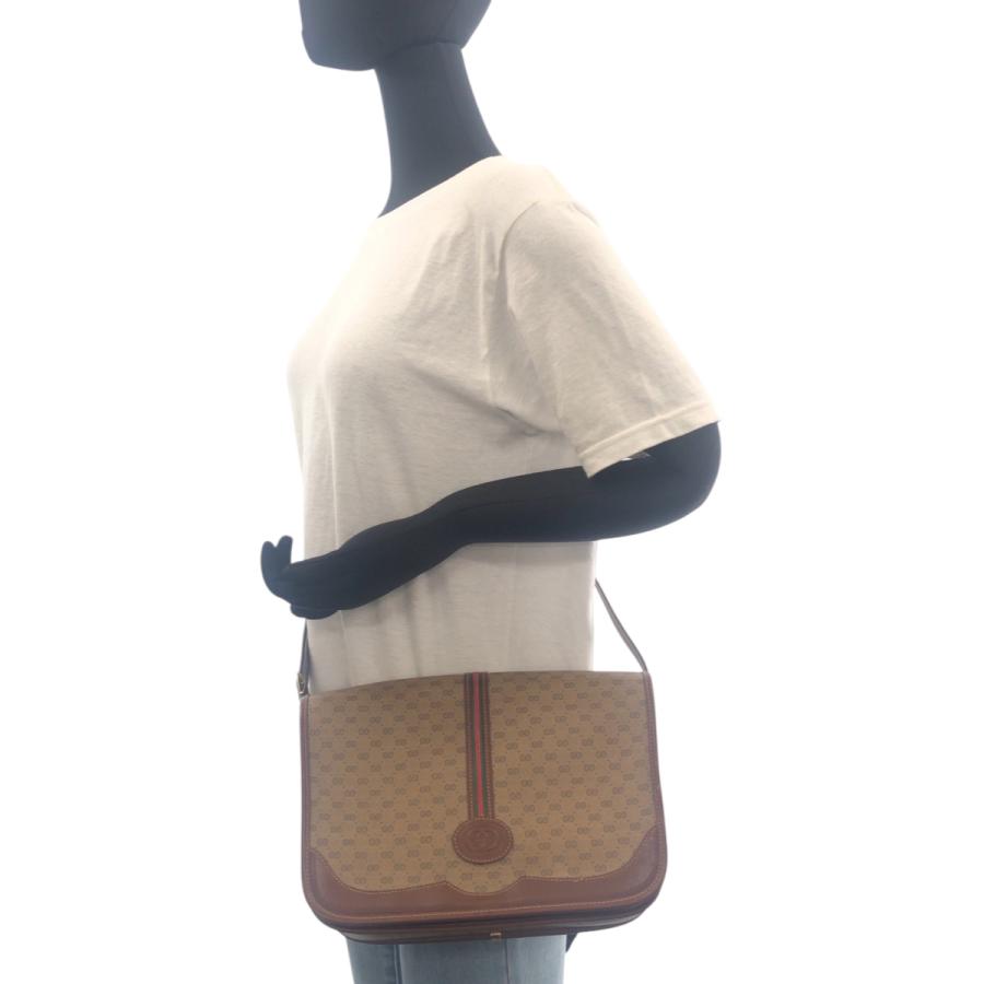 美品 GUCCI グッチ オールドグッチ シェリーライン ブラウン ゴールド金具 レザー 001 103 0551 ショルダーバッグ ポシェット 504090