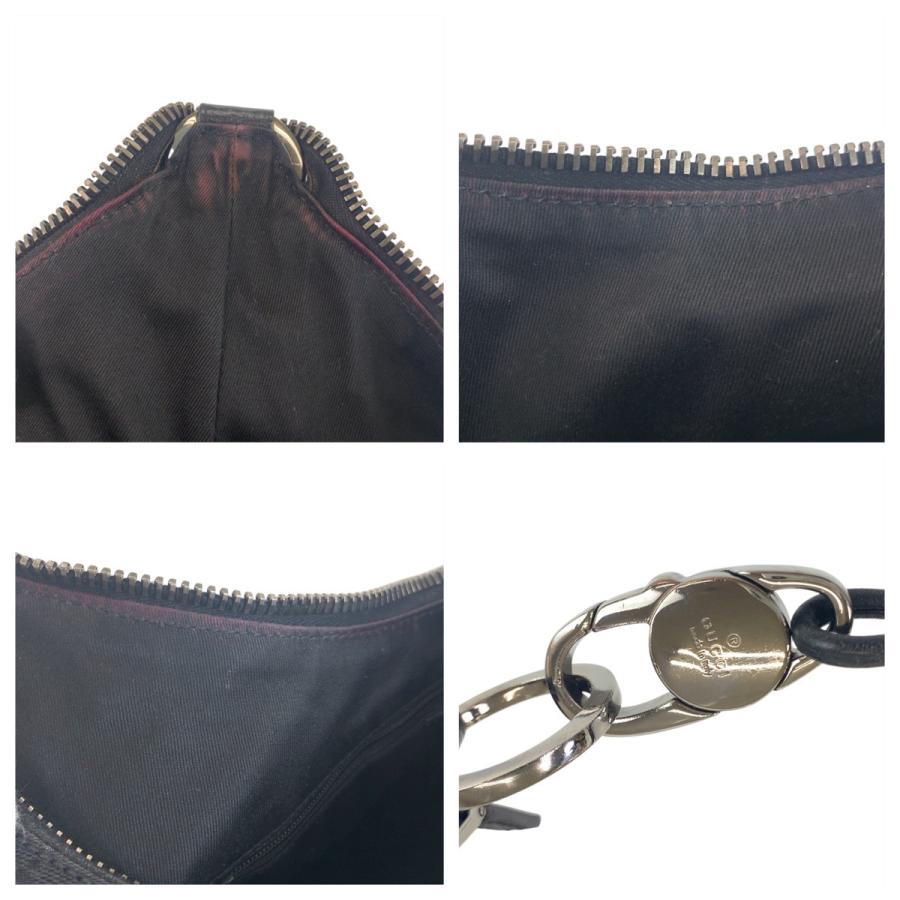 美品✨ GUCCI ショルダーバッグ GG キャンバス シルバー金具 ブラック 中古・古着通販】GUCCI (グッチ) GGキャンバス ショルダーバッグ