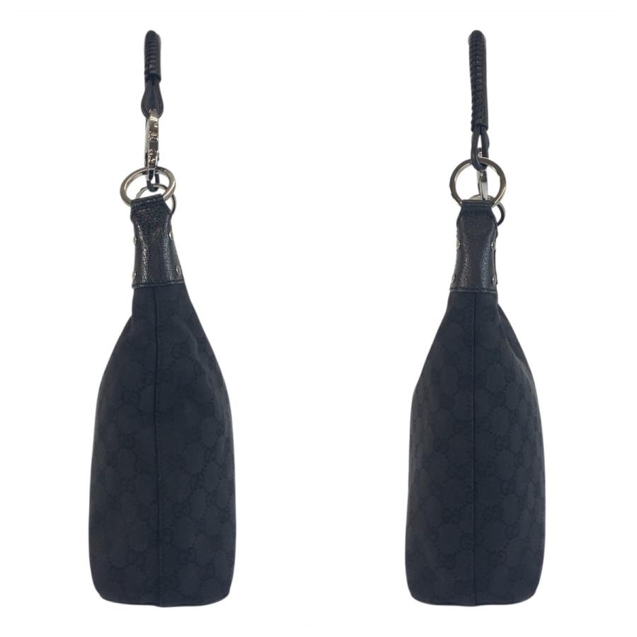 美品✨ GUCCI ショルダーバッグ GG キャンバス シルバー金具 ブラック GUCCI 美品 グッチ ブラック 黒 シルバー金具 GGキャンバス 115003