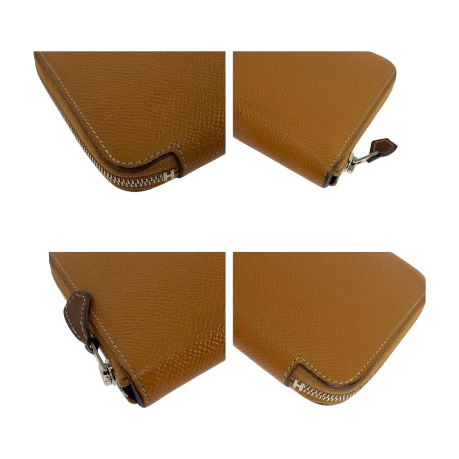 極美品◇HERMES アザップロング シルクイン A刻印 ブラウン 美品