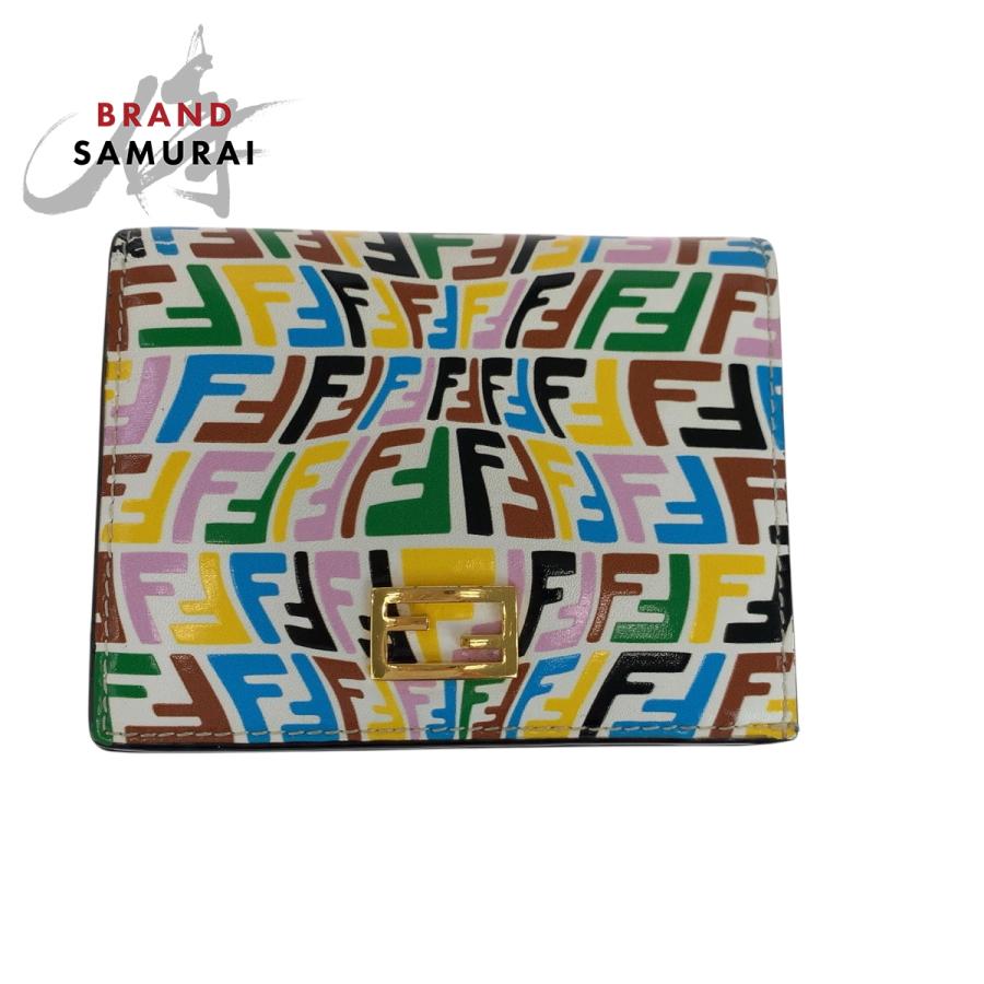 FENDI 美品 フェンディ F1EXO/MLC+CYBER-BLUE+O カーフ 8M0420 AGKS 折  