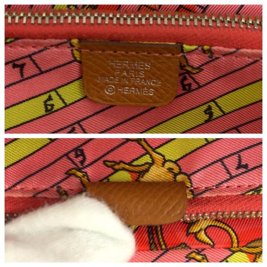 美品 HERMES エルメス アザップロング シルクイン ゴールド ブラウン シルバー金具 ヴォーエプソン 長財布 X刻印 504144 | HERMES | 04
