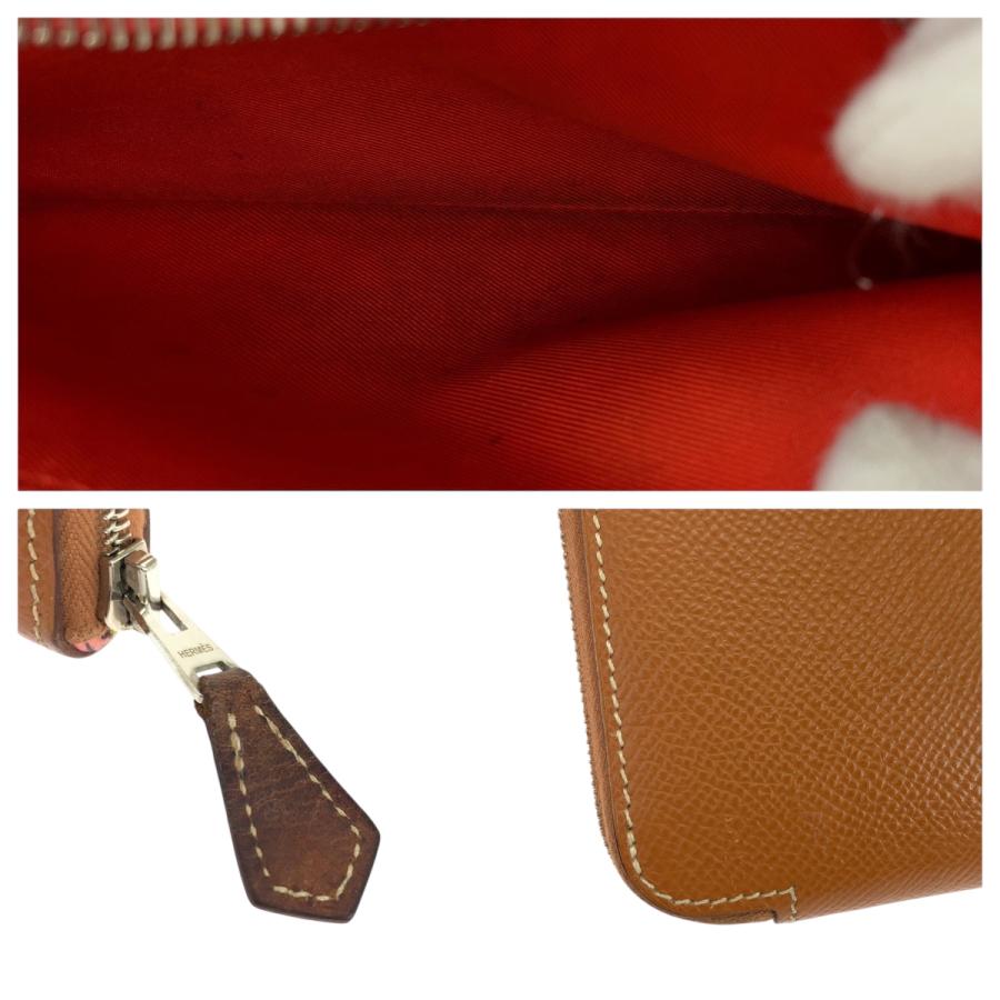 美品 HERMES エルメス アザップロング シルクイン ゴールド ブラウン シルバー金具 ヴォーエプソン 長財布 X刻印 504144 | HERMES | 05