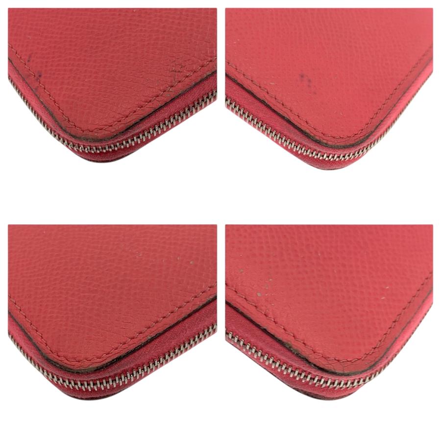 HERMES エルメス アザップロング シルクイン ピンク ブラウン シルバー金具 ヴォーエプソン 長財布 ラウンドファスナー X刻印 レディース 504188 【中古】 HERMES（エルメス） アザップロング シルクイン ピンク ブラウン
